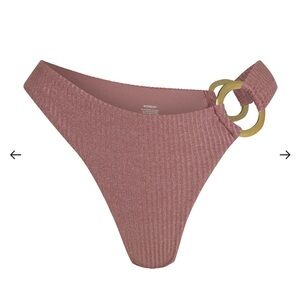 NWT Monday Swimwear Bronte Bottom - Mauve Lurex Rib